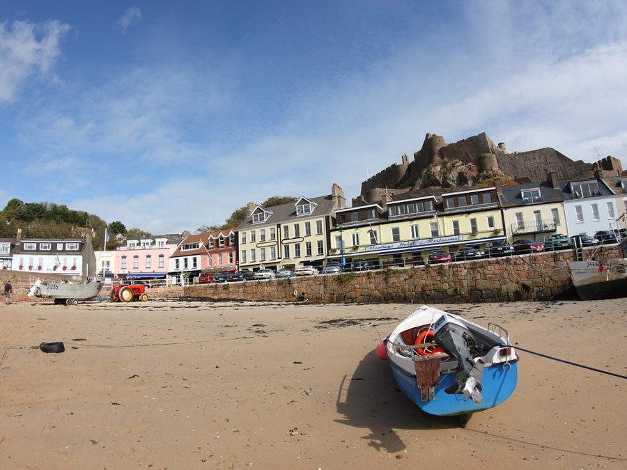 Gorey harbour and bay on Jersey's east coast